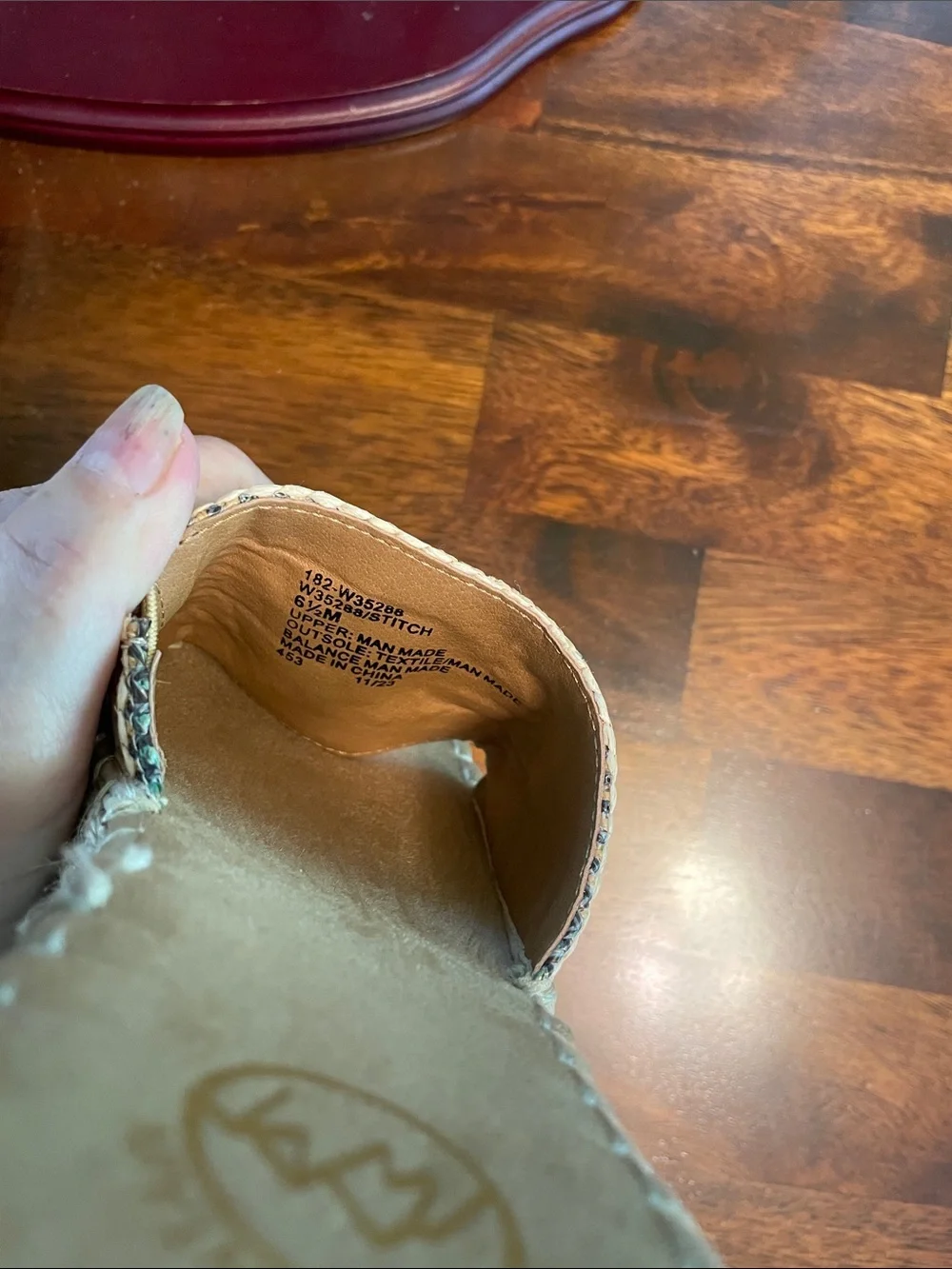 WHITE MOUNTAIN Stitch Espadrille Wedge Sandals Women’s 6.5 Natural/Multi